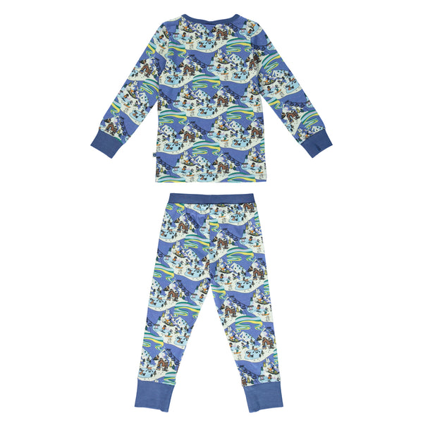 Smafolk organic Pajamas- winter landscape, back