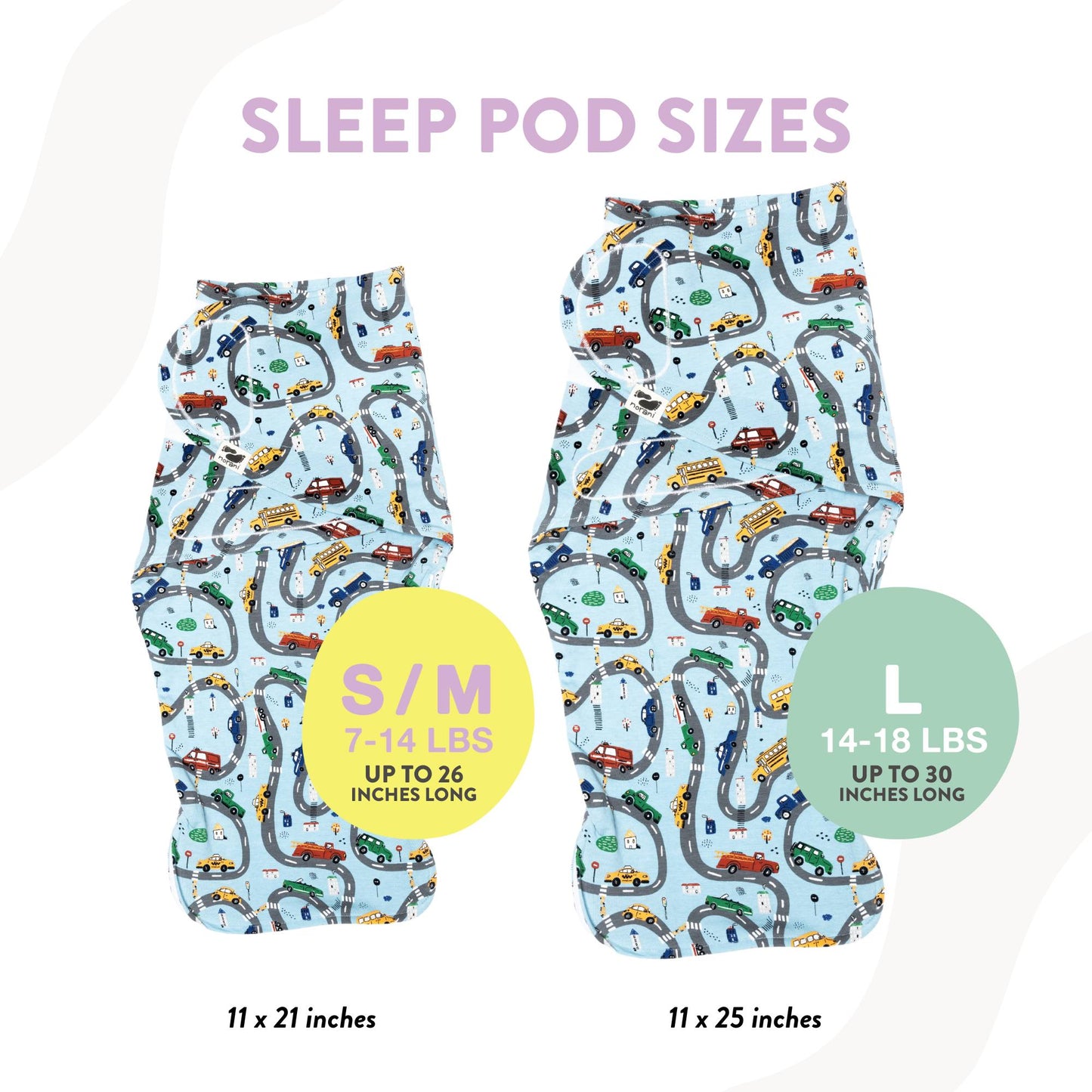 Cars Organic Swaddle Sleep Pod | Norani Baby