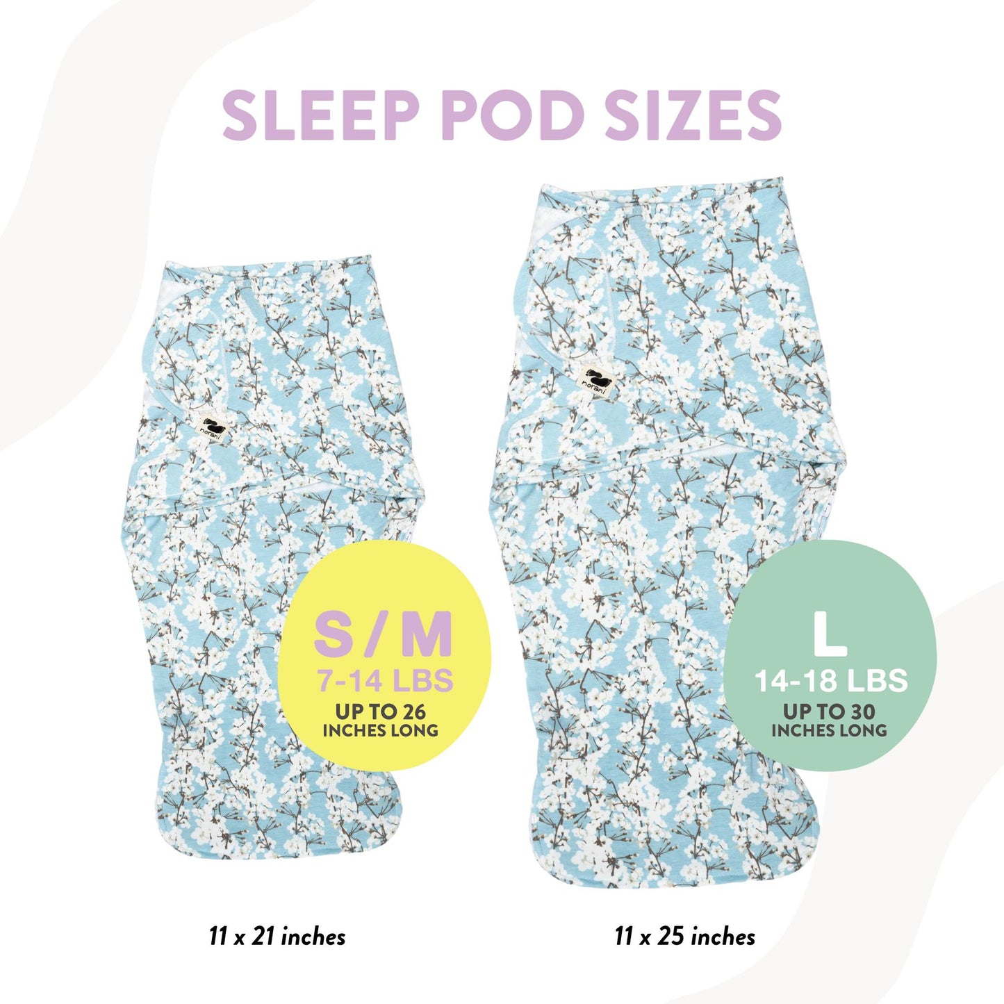 Cherry Blossoms Organic Swaddle Sleep Pod | Norani Baby