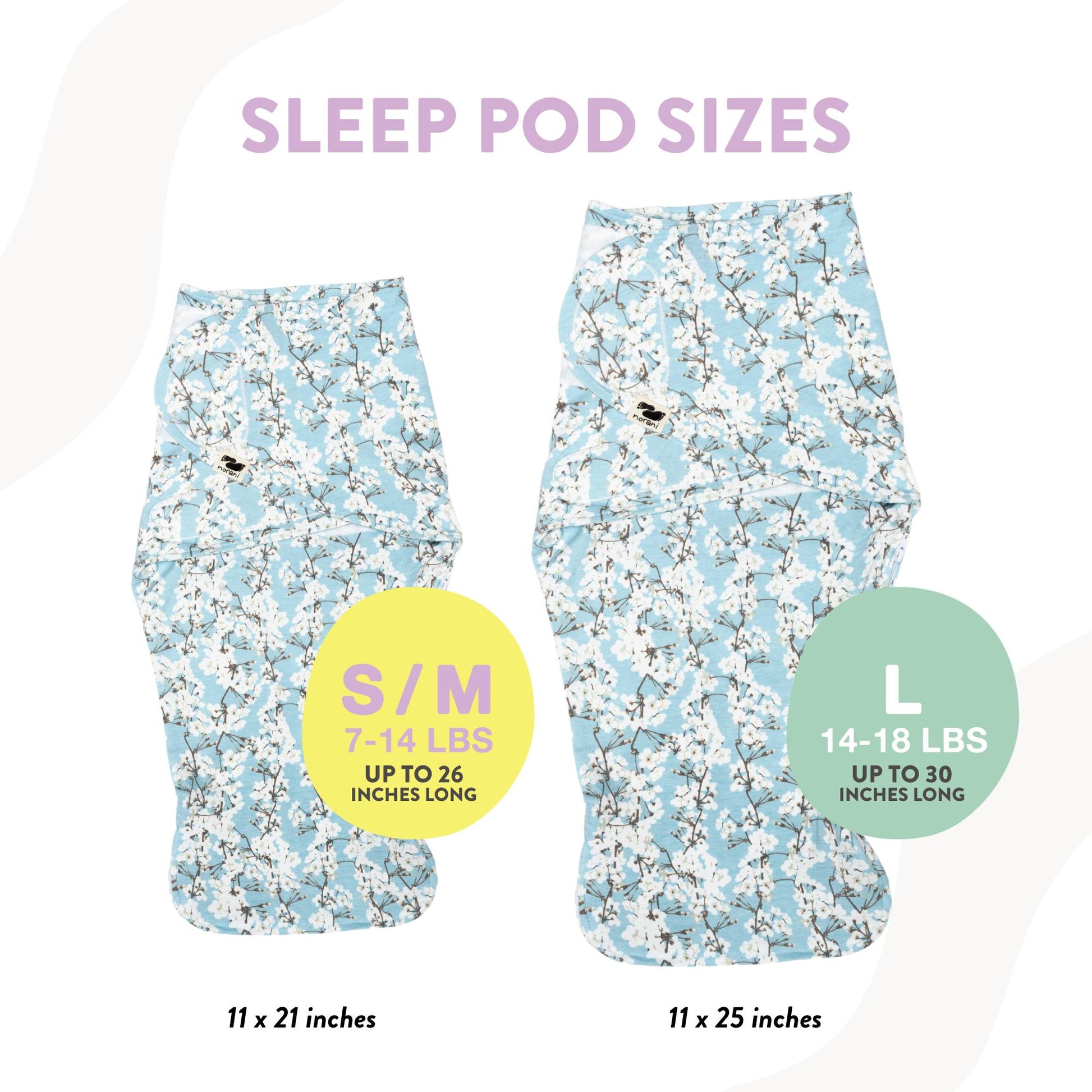 Cherry Blossoms Organic Swaddle Sleep Pod | Norani Baby