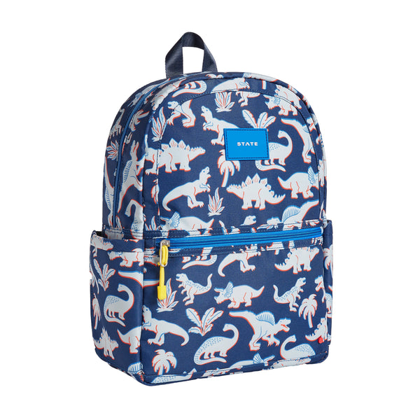 State Bags Kane kids backpack- navy dino, side