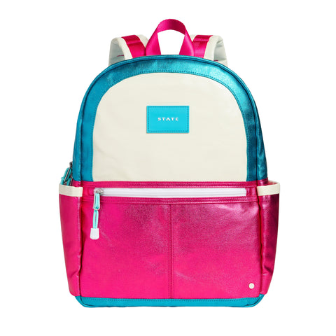 State Bags Kane kids backpack- turquoise/hot pink