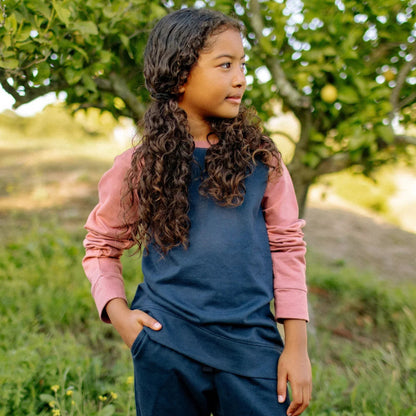 Organic Cotton Color Block Raglan Kids Sweatshirt | Jackalo