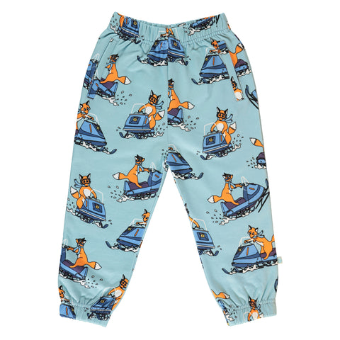 Smafolk organic Sweatpants- snowmobile, stratosphere blue