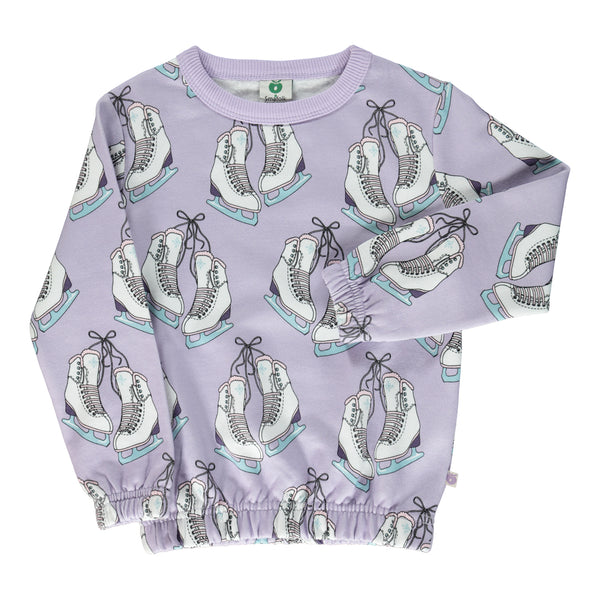 Smafolk organic Sweatshirt- ice skates, orchid purple