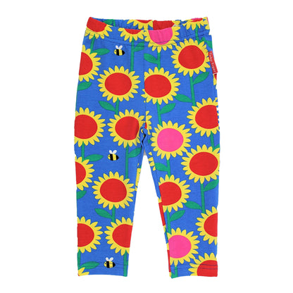 Organic Cotton Sunflower & Bee Print Kids Leggings | Toby Tiger