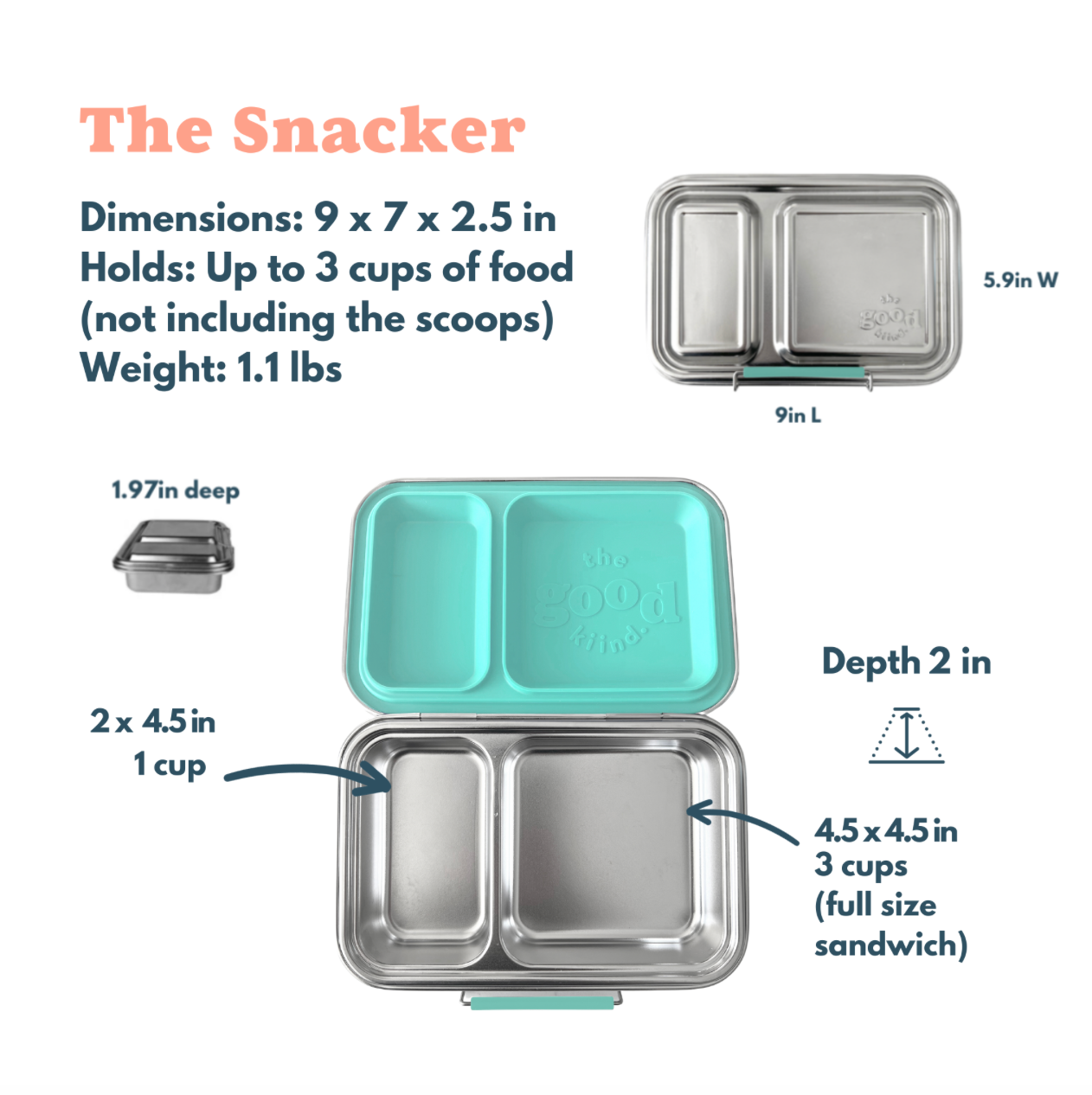 The Snacker™ Lunch Box, Plastic-Free