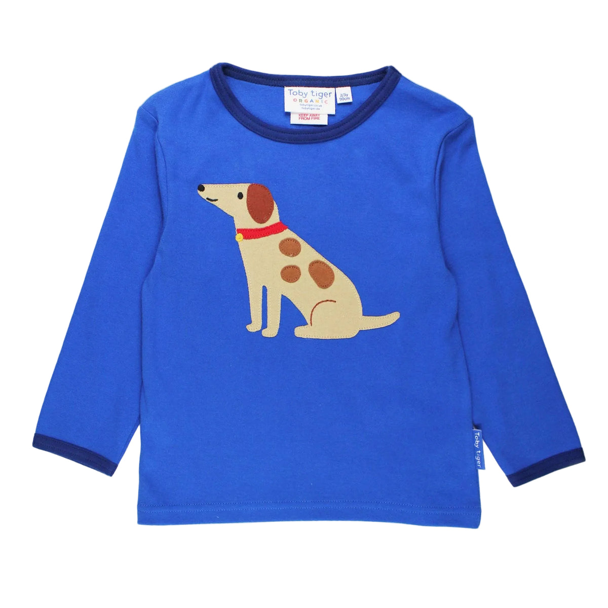 Toby Tiger Organic Cotton Long Sleeve T-Shirt - Dog Appliqué