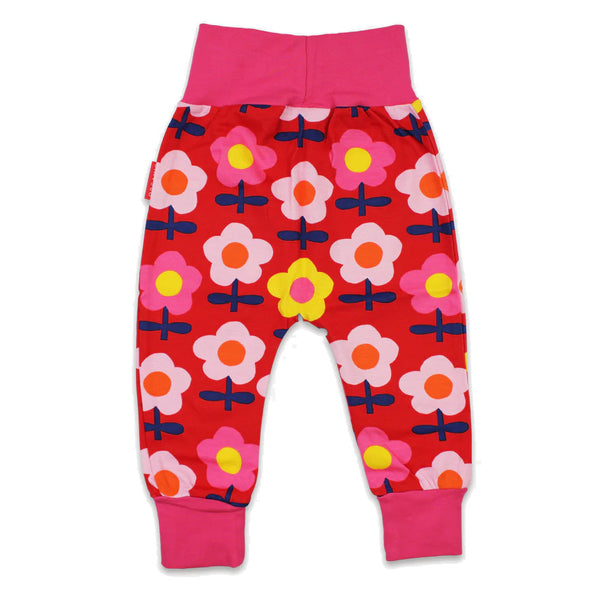 Toby Tiger organic Print pants- pink flower, back