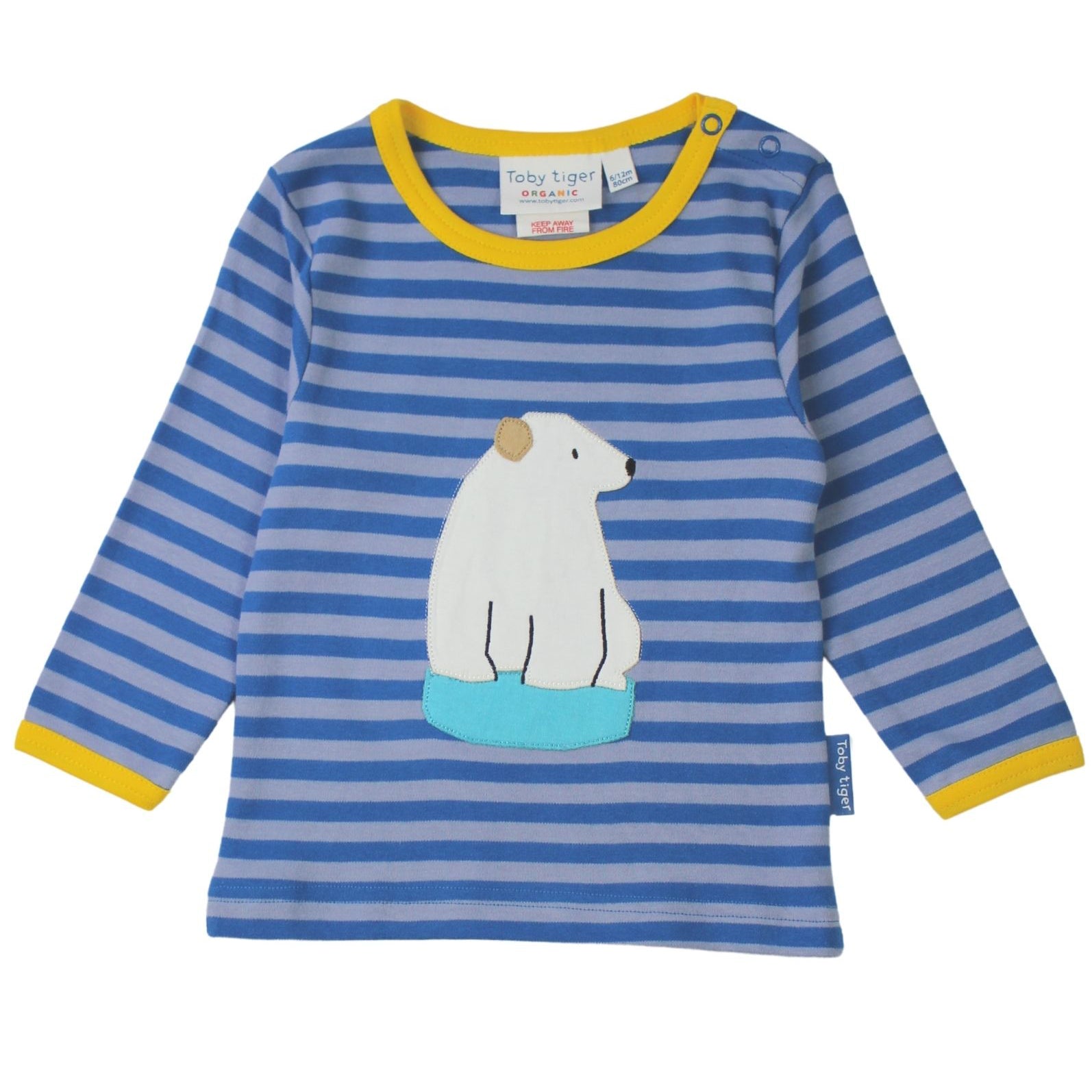 Toby Tiger organic Long sleeve t-shirt- polar bear appliqué