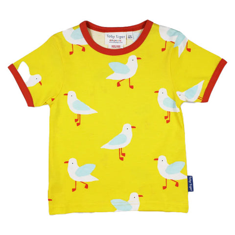Toby Tiger organic Short sleeve t-shirt: seagull print