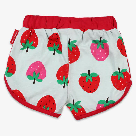 Toby Tiger organic Shorts- strawberry print, back