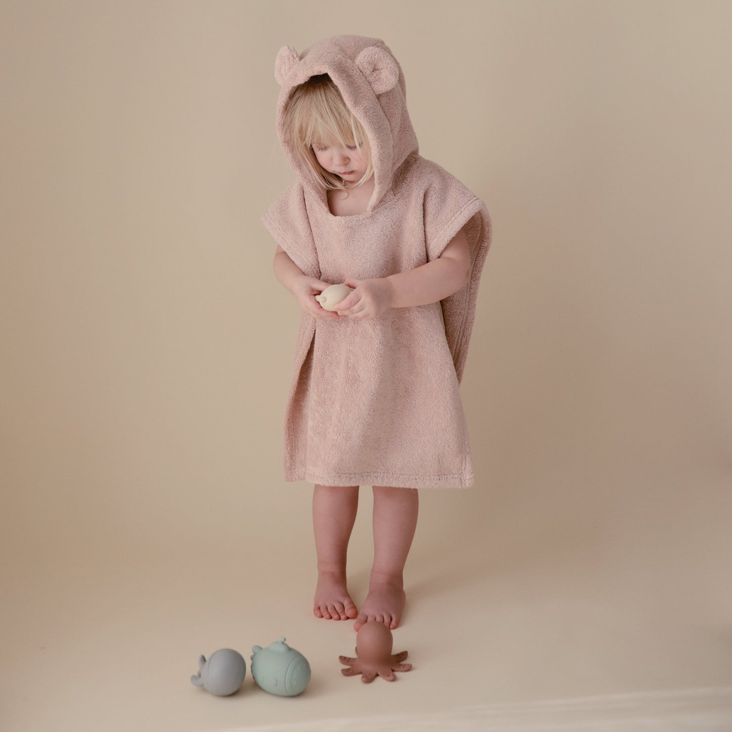 Mushie Organic Cotton Hooded Poncho Towel With Bear Ears