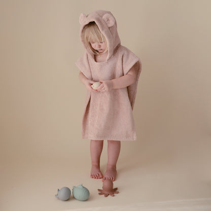Mushie Organic Cotton Hooded Poncho Towel With Bear Ears