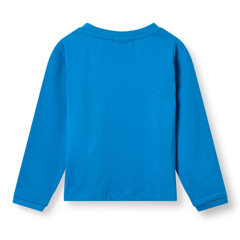 Småfolk Organic Long Sleeved Boys' T-shirt- Cars, Brilliant Blue