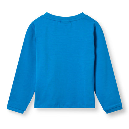 Småfolk Organic Long Sleeved Boys' T-shirt- Cars, Brilliant Blue