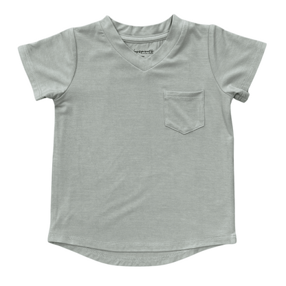 Bamboo Viscose V-Neck Pocket Tee - Various Colors | Babysprouts