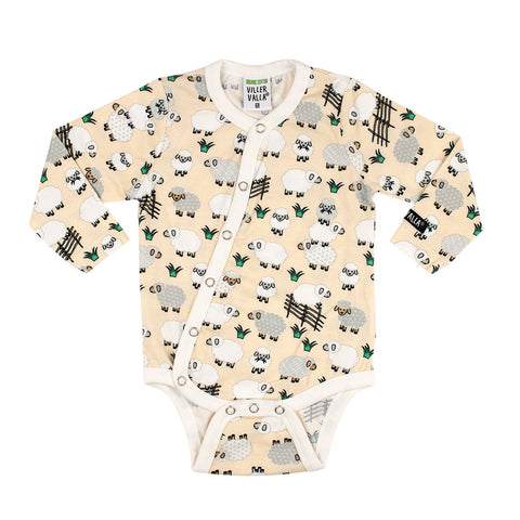 Villervalle organic Wrap-over bodysuit- sheep