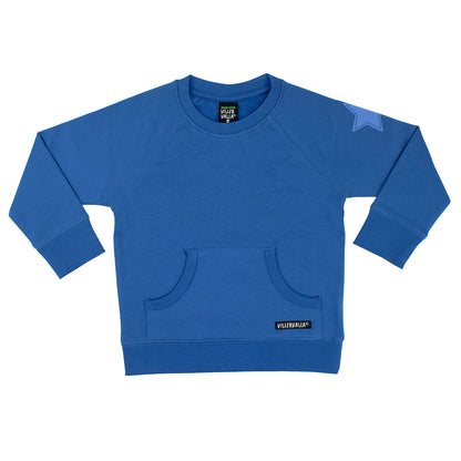 Villervalla Organic Kids' Sweatshirt- Atlantic Blue
