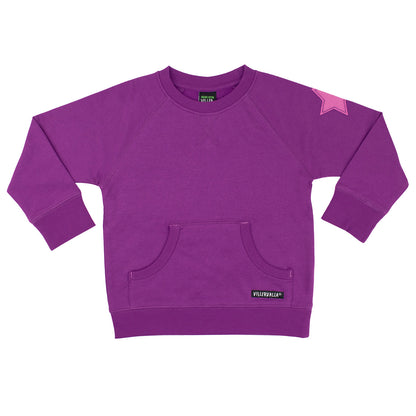 Villervalla Organic Kids' Sweatshirt- Dahlia Purple