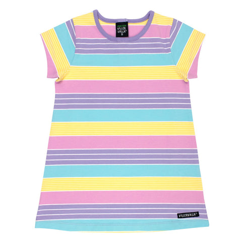 Villervalla organic Short sleeve dress- California stripe
