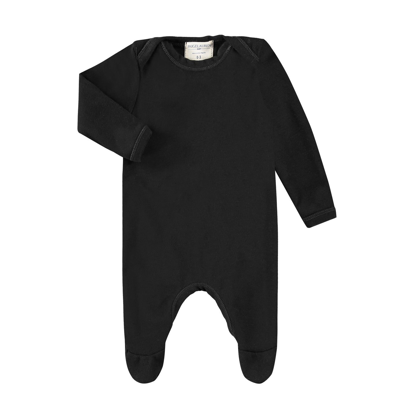 PAIGELAUREN Rib Footie Pajama | Organic Cotton, Made in LA