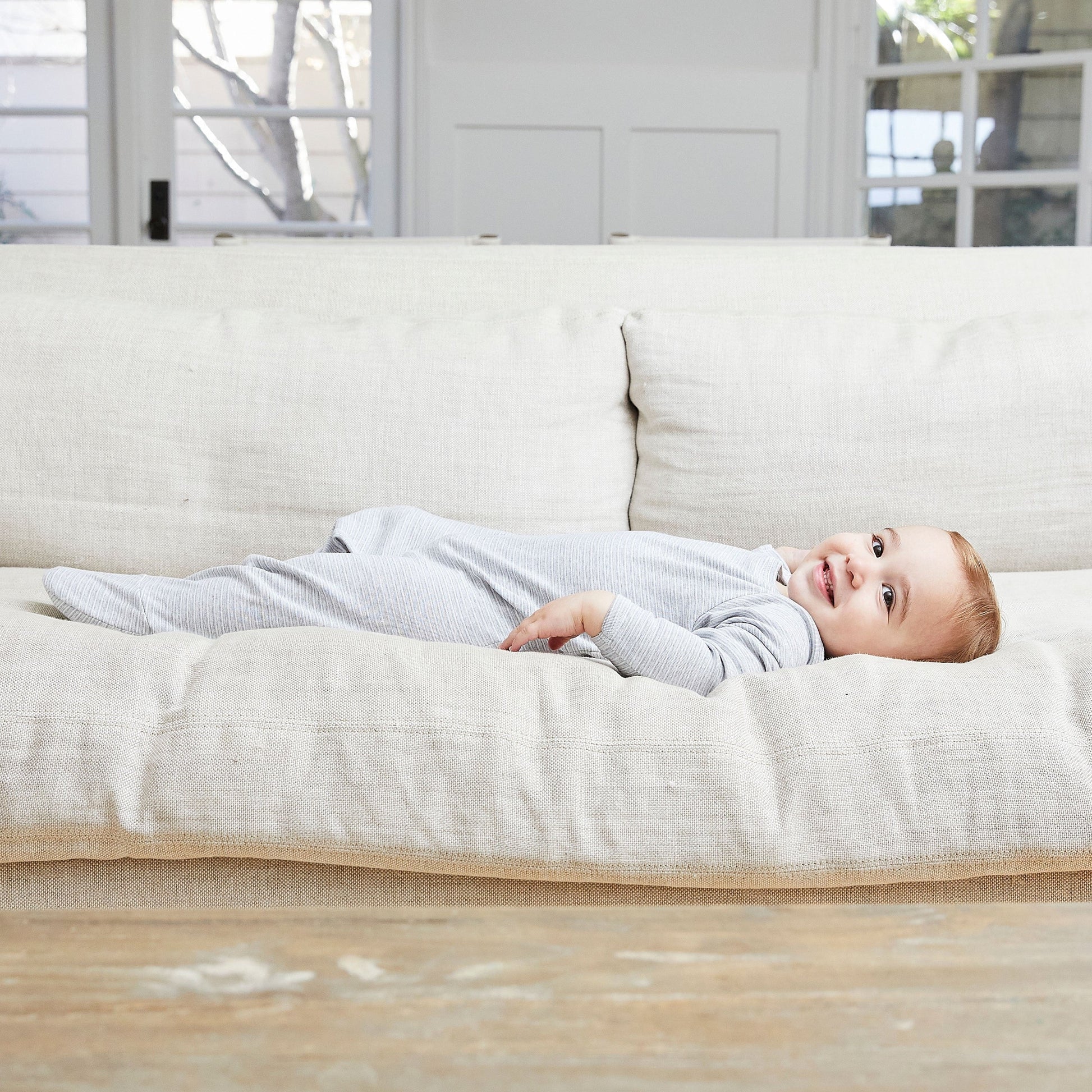 PAIGELAUREN Rib Footie Pajama | Organic Cotton, Made in LA