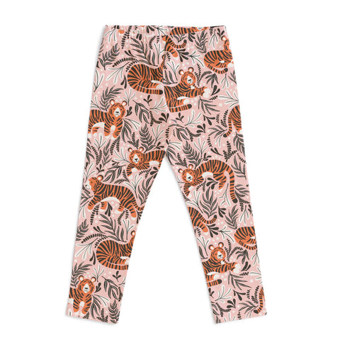 Winter Water Factory organic Leggings- pink tigers