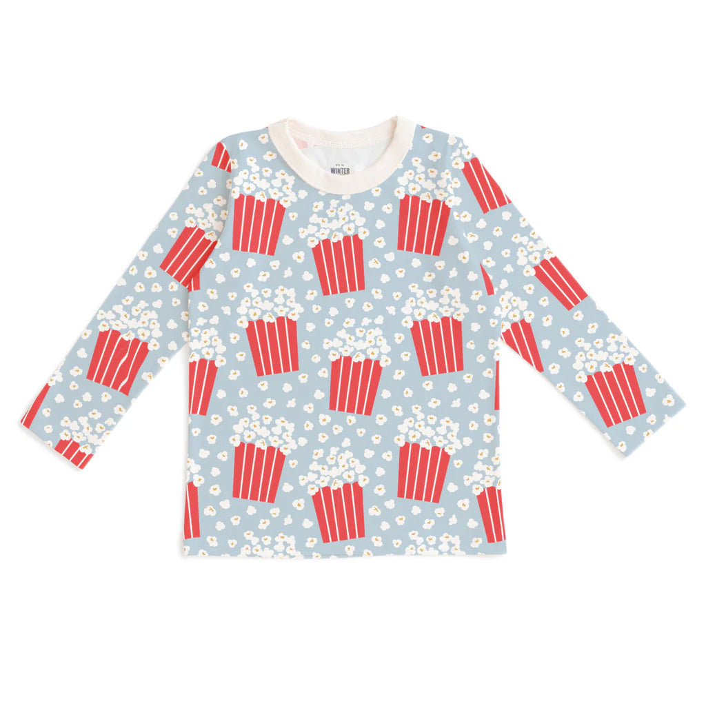 Winter Water Factory organic Long sleeve tee- sky blue popcorn