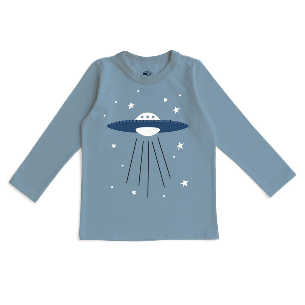 Winter Water Factory organic Long sleeve tee- lake blue UFO