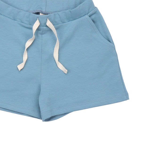 Walkiddy organic Shorts- Adriatic blue, closeup