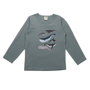 Walkiddy organic Long sleeve shirt- whales