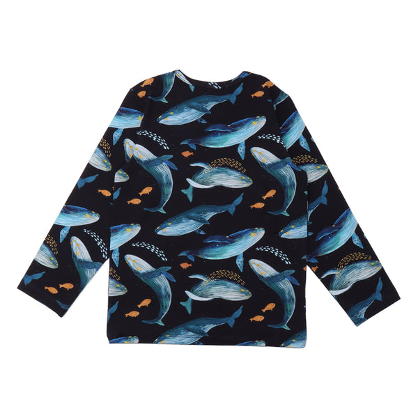 Walkiddy organic Long sleeve shirt- humpback whales, back