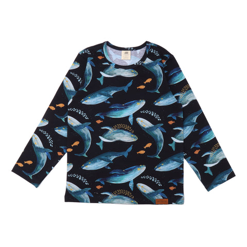 Walkiddy organic Long sleeve shirt- humpback whales