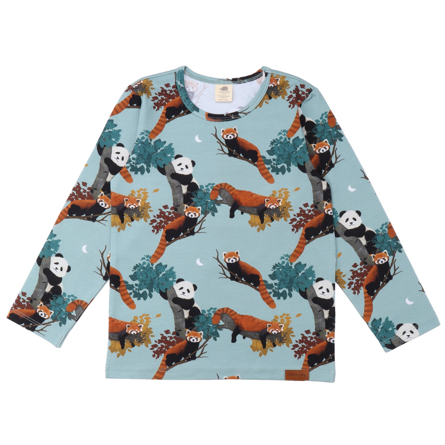 The – Panda Crib Friends Walkiddy Sleeve & Long Kid Shirt- Green Organic