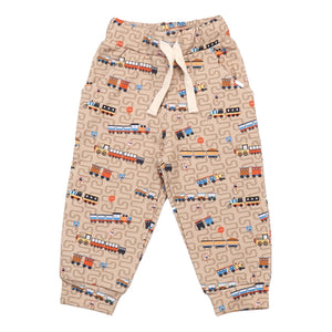 Walkiddy organic Joggers- tiny trains