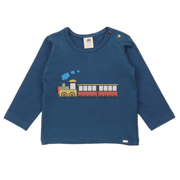 Walkiddy organic Long sleeve shirt- tiny trains