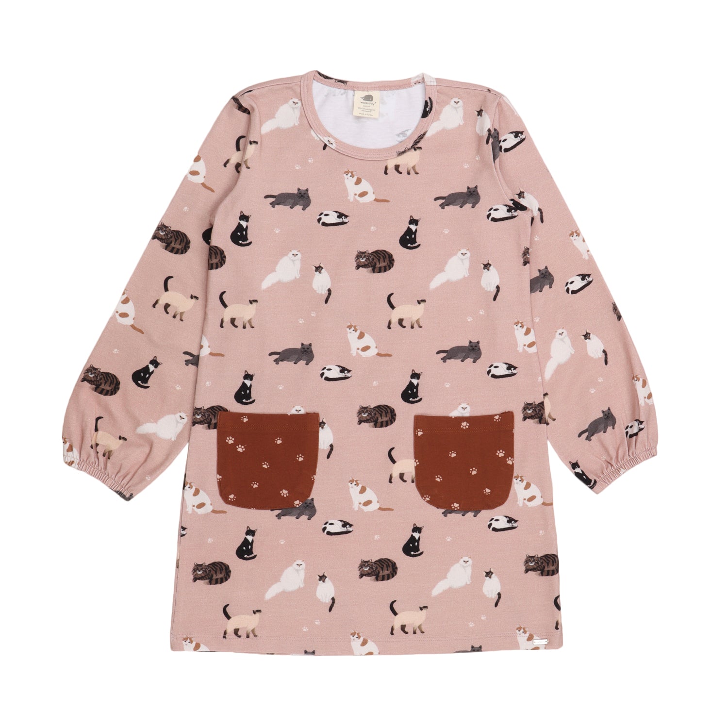 Walkiddy organic Tunic dress- various cats