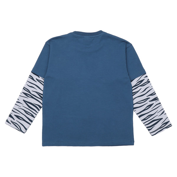 Walkiddy organic Long sleeve shirt- white tiger, back