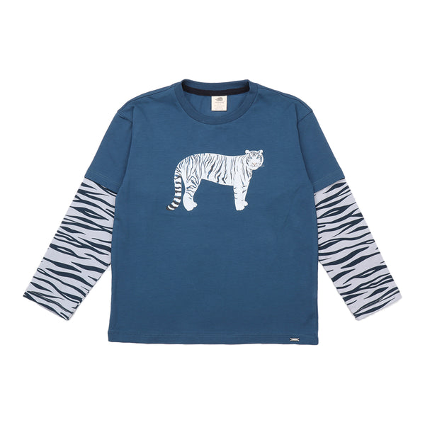 Walkiddy organic Long sleeve shirt- white tiger