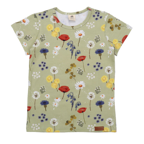 Walkiddy organic Short sleeve shirt- wild flowers
