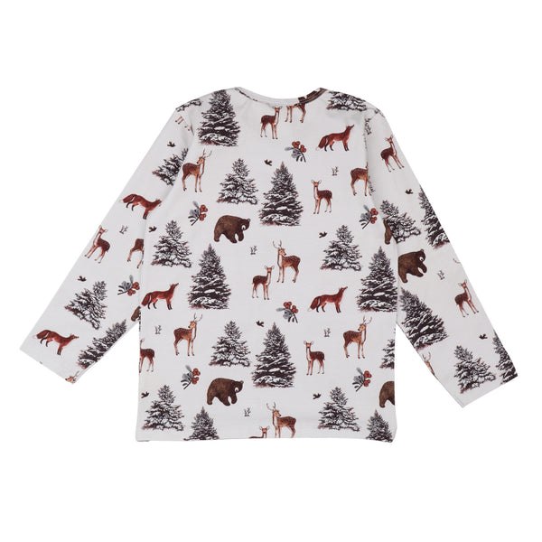 Walkiddy organic Long sleeve shirt- winter woodland, back