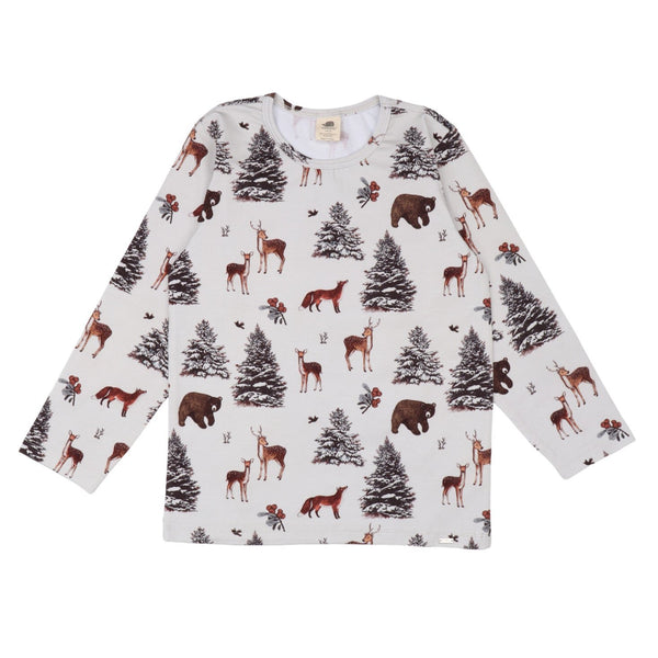 Walkiddy organic Long sleeve shirt- winter woodland