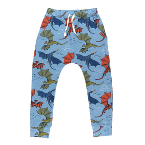 Walkiddy organic Joggers- colorful dragons