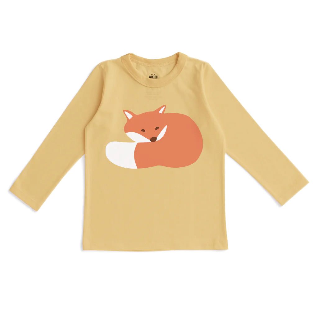 Winter Water Factory organic Long sleeve tee- ochre fox