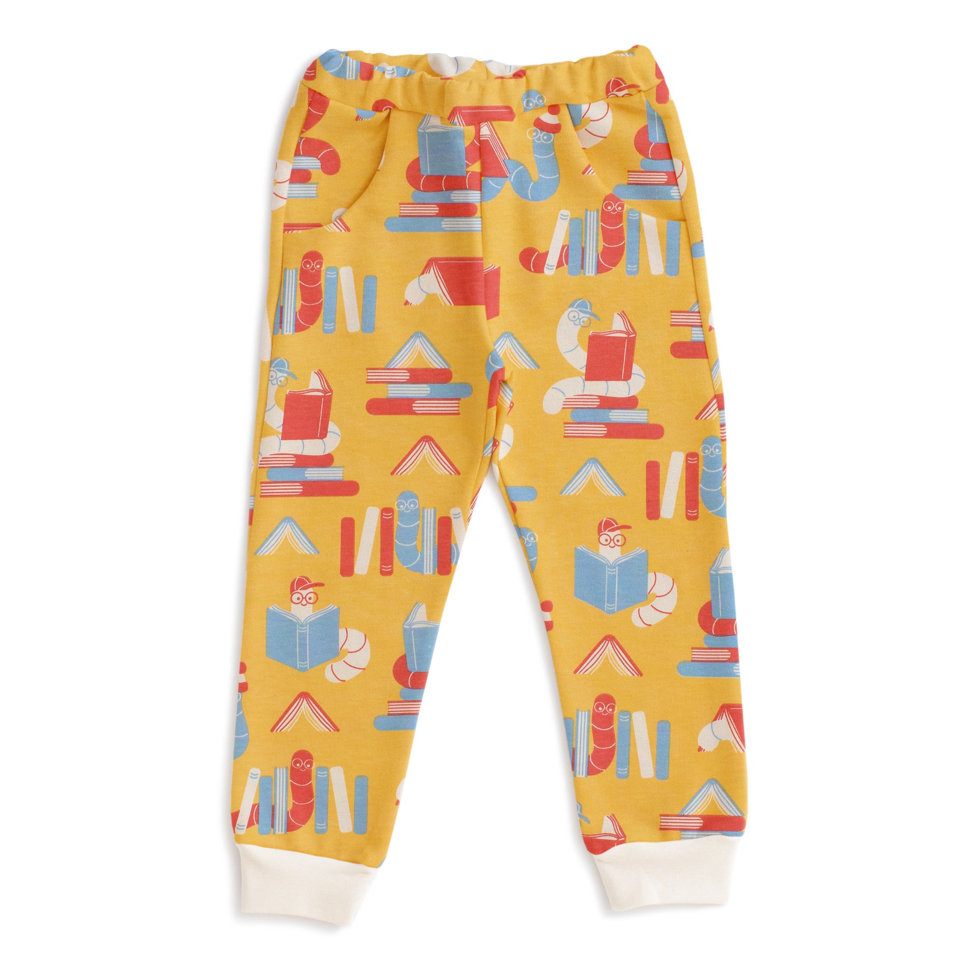 Winter Water Factory Organic Kids' Sweatpants- Bookworms