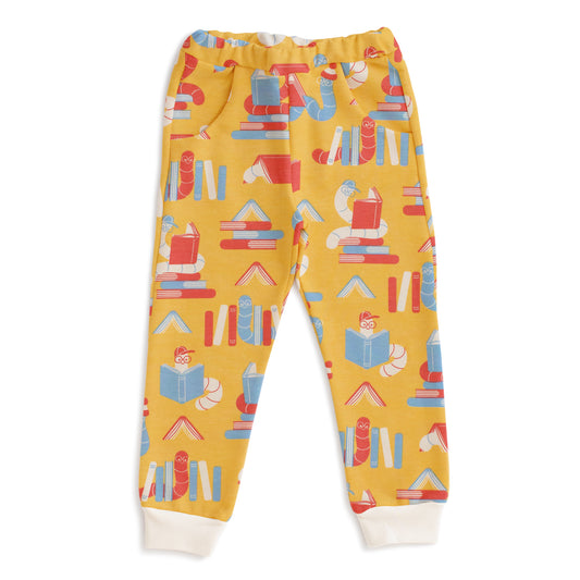 Winter Water Factory Organic Kids' Sweatpants- Bookworms