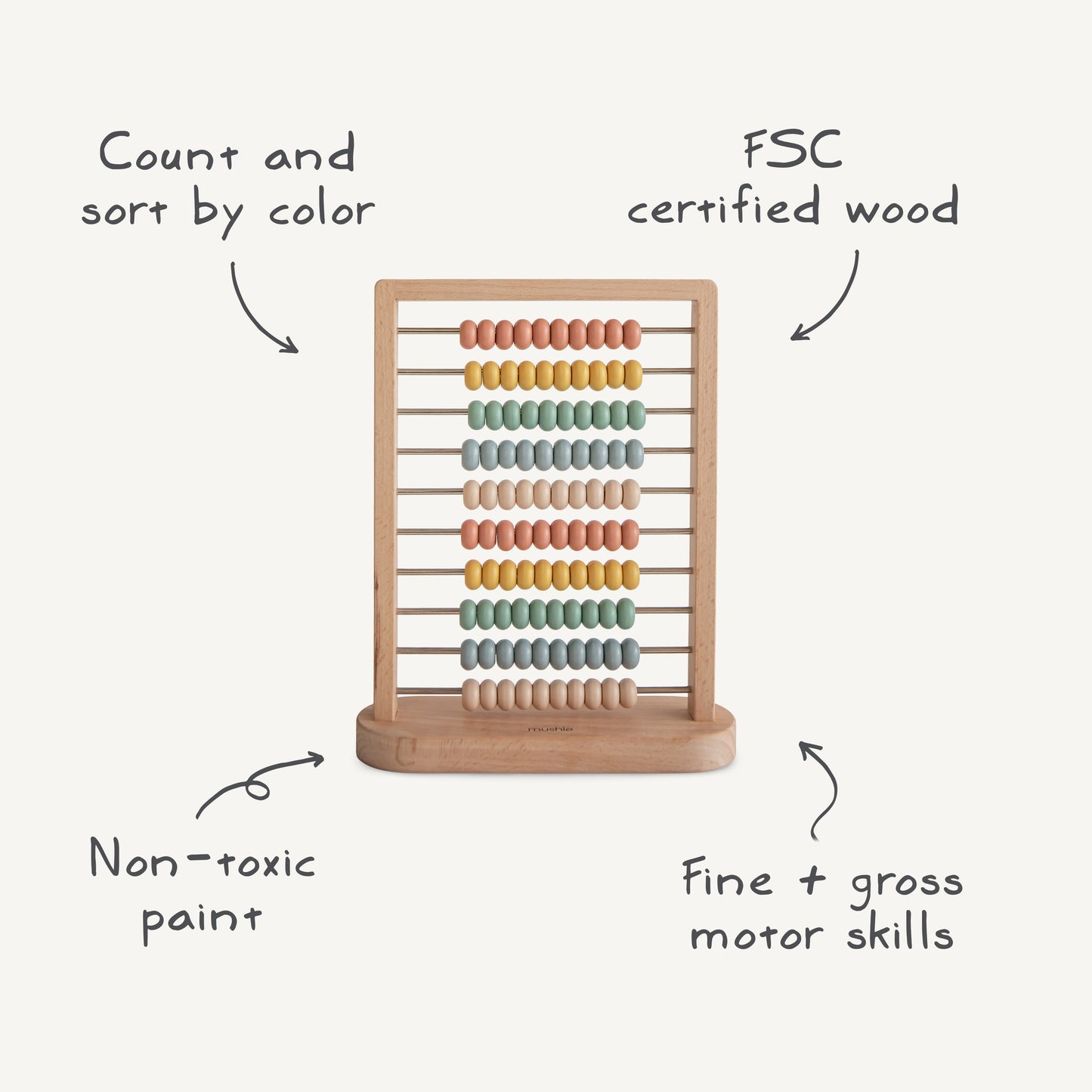 Wooden Abacus - Muted Colors | Mushie