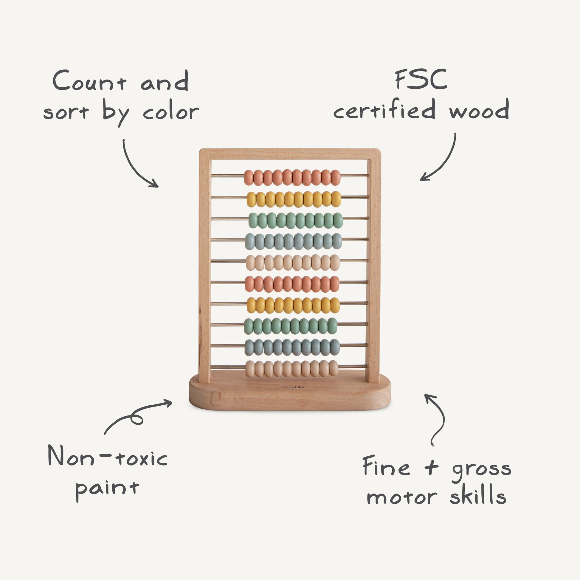 Wooden Abacus - Muted Colors | Mushie