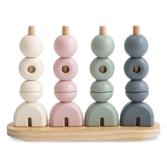 Wooden Multi Shape Stacker - Various Colors | Mushie